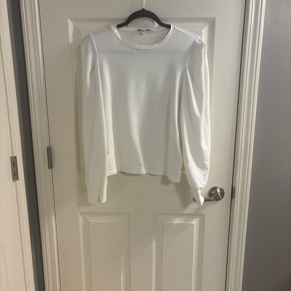 Walter Baker White Long-Sleeve Crewneck Top